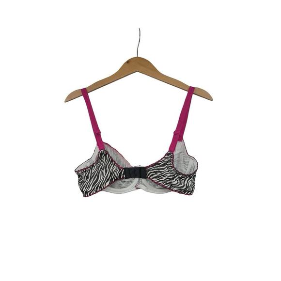 Cabernet Zebra Animal Print Unlined Mesh Underwire Bra Womens 38C - Picture 3 of 6